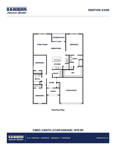 2D floor plan layout of this home in Maple Woods, Hockley, TX (Image 2).