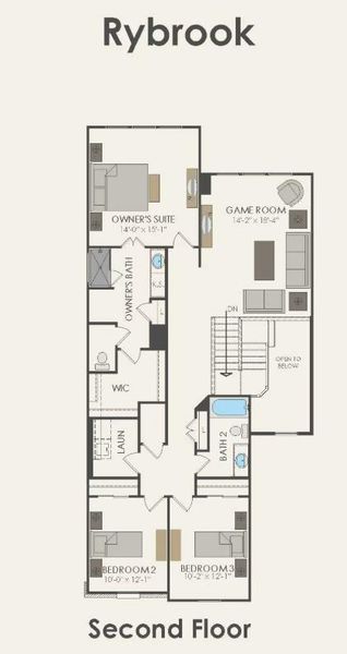 Pulte Homes, Rybrook/Q floor plan second level Pulte Homes, Rybrook/Q floor plan second level