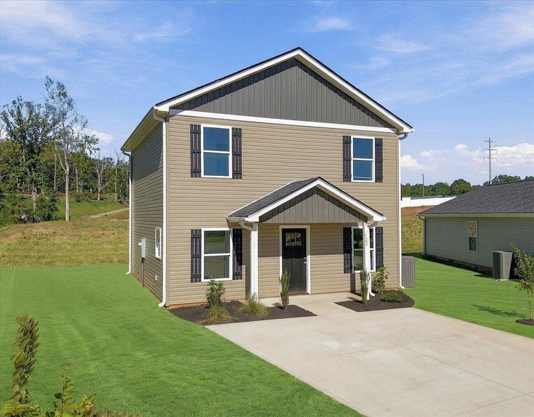 Front exterior of a new home in Stones Throw, Inman, SC, highlighting curb appeal (Image 18).