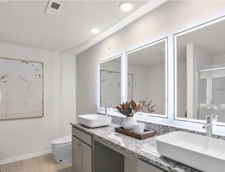 Furnished interior view inside a new home in The Enclave Townhomes, Hampton (Image 10).