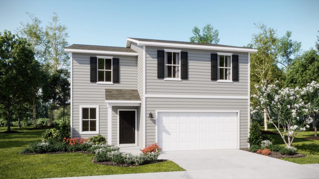Front exterior of a new home in Cypress Preserve, Moncks Corner, SC, highlighting curb appeal (Image 1). Front exterior of a new home in Cypress Preserve, Moncks Corner, SC, highlighting curb appeal (Image 1).