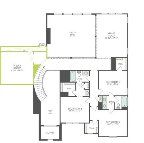2D floor plan layout of this home in Harvest Green, Richmond, TX (Image 3).