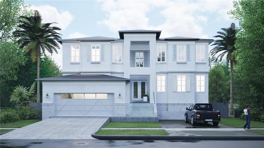 Front exterior of a new home in , Tampa, FL, highlighting curb appeal (Image 1). Front exterior of a new home in , Tampa, FL, highlighting curb appeal (Image 1).