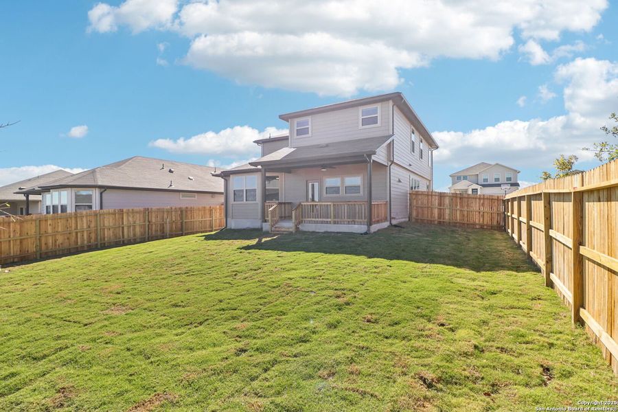Exterior details and patio area of a home in Legendary Trails - Premier Series, Cibolo (Image 4).