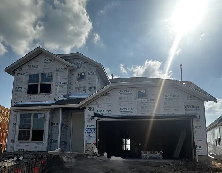 In-progress construction of a new home in Berry Creek Highlands, Georgetown, TX (Image 3).