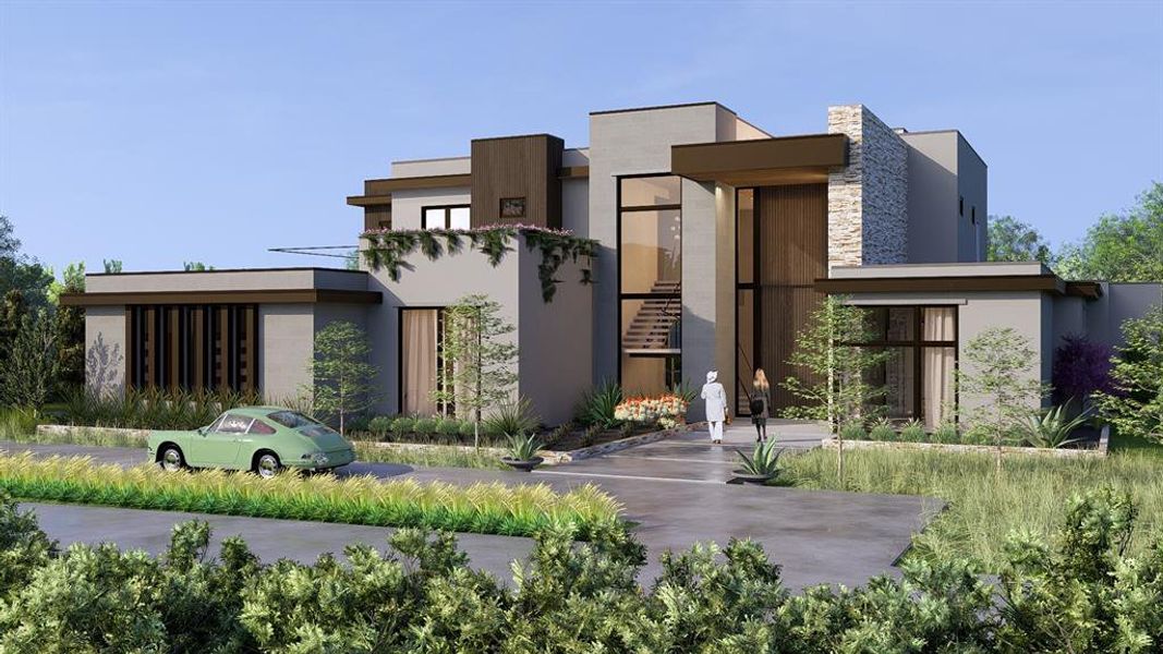 Front exterior of a new home in , Westlake, TX, highlighting curb appeal (Image 1).