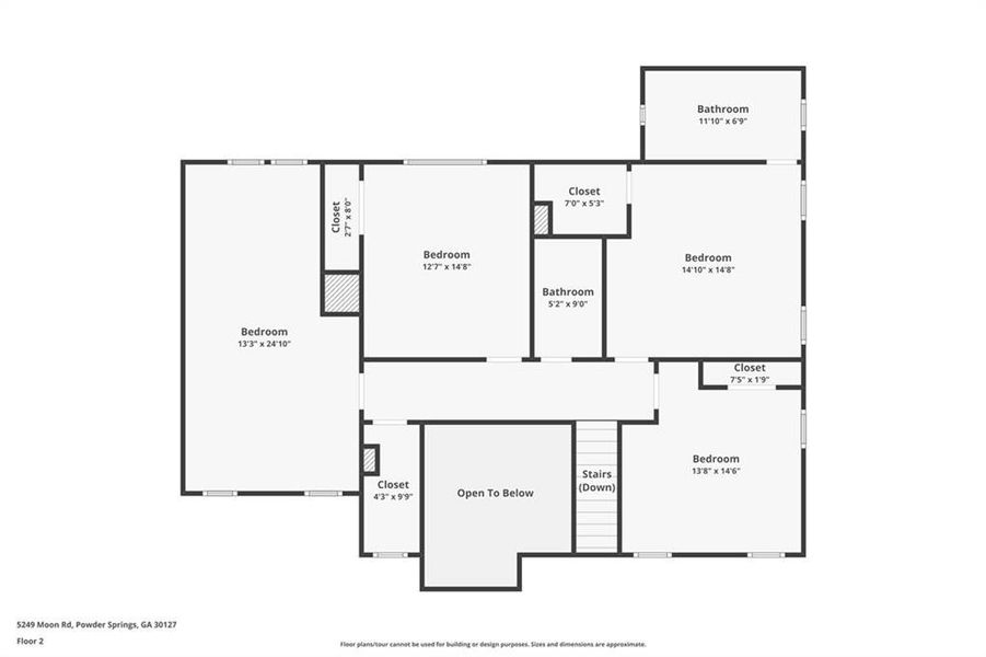 2D floor plan layout of this home in , Powder Springs, GA (Image 6).