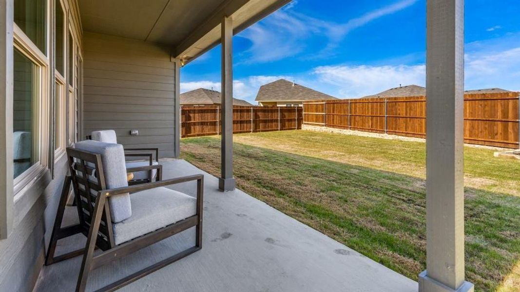 Patio - All Home and community information, including pricing, included features, terms, availability and amenities, are subject to change at any time without notice or obligation. All Drawings, pictures, photographs, video, square footages, floor plans, elevations, features, colors and sizes are approximate for illustration purposes only and will vary from the homes as built.