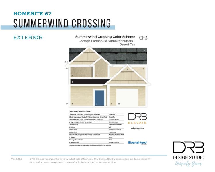 Sample of building materials used in homes in Summerwind Crossing at Lakes of Cane Bay, Summerville (Image 13).