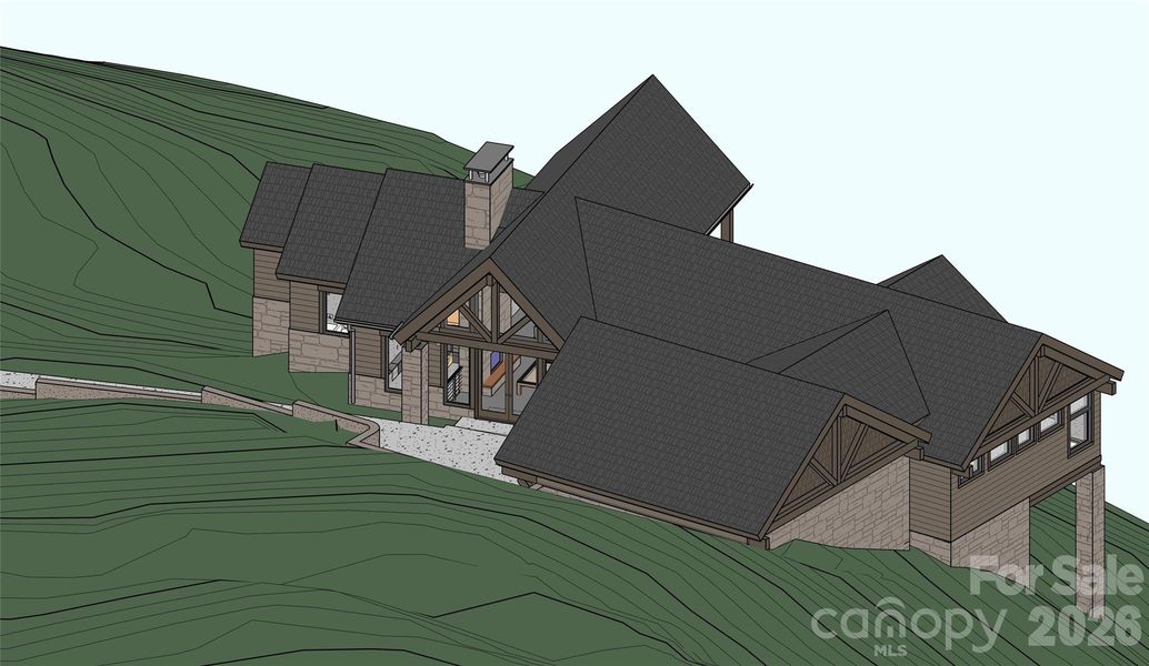 Exterior rendering of this home design in , Laurel Park, NC (Image 6). Exterior rendering of this home design in , Laurel Park, NC (Image 6).