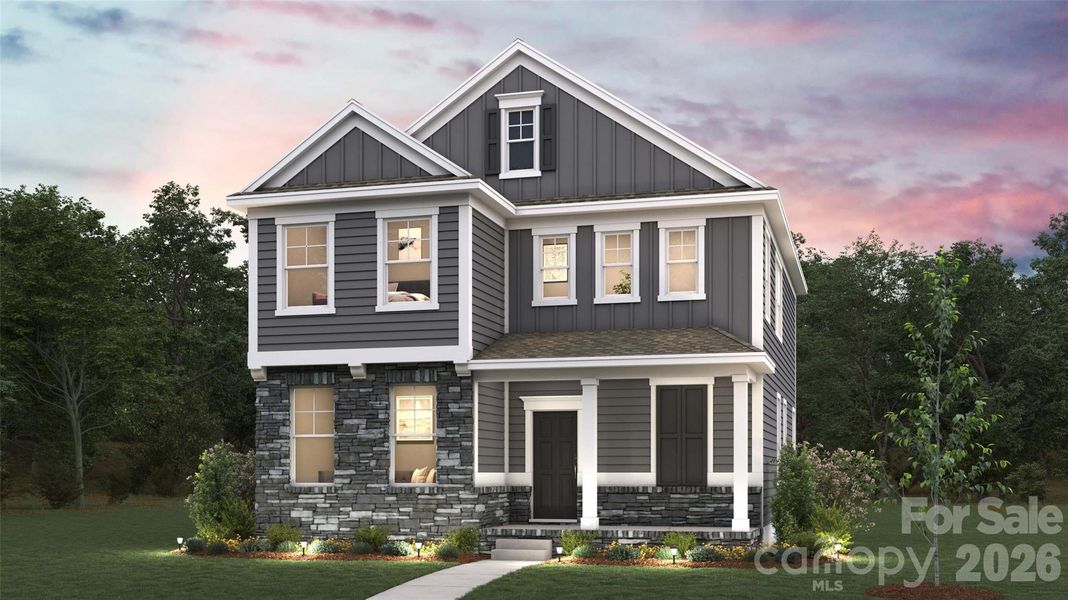 Front exterior of a new home in Shepherd's Farm, Mooresville, NC, highlighting curb appeal (Image 3).