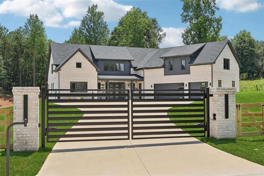 Front exterior of a new home in , Braselton, GA, highlighting curb appeal (Image 37). Front exterior of a new home in , Braselton, GA, highlighting curb appeal (Image 37).