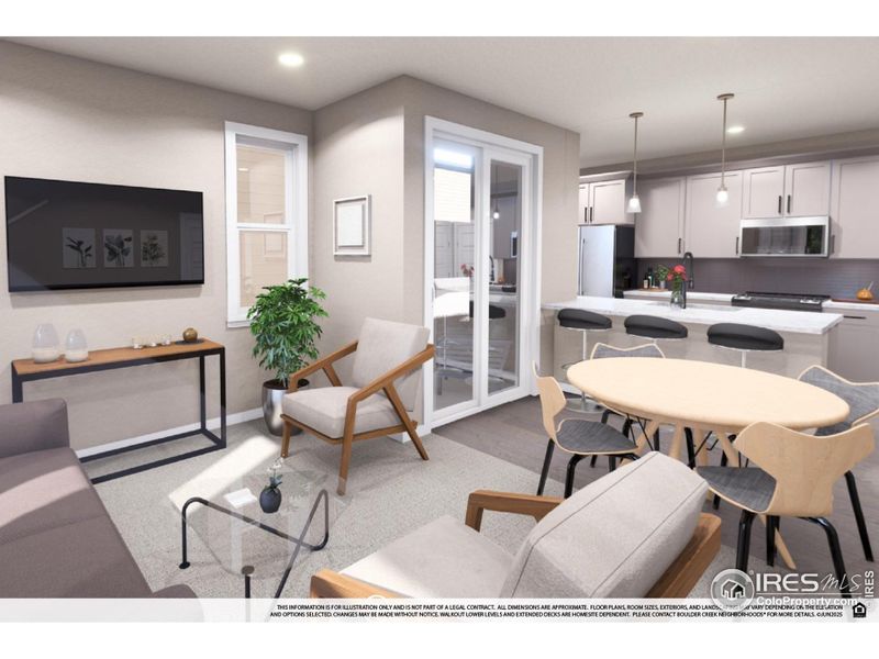 Furnished interior view inside a new home in Baseline, Broomfield (Image 3).