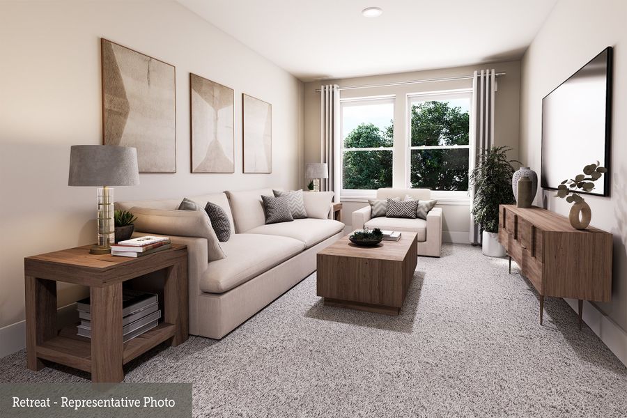 Representative furnished interior of a home built from the The Poppy by David Weekley Homes in Meridiana 45' Homesites, Manvel (Image 3).