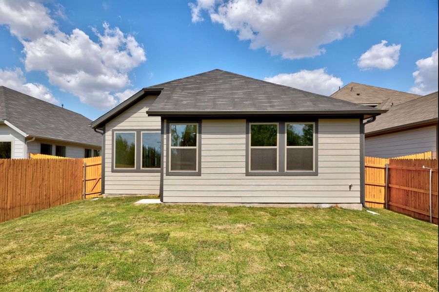 Exterior details and patio area of a home in Trinity Ranch, Elgin (Image 4).
