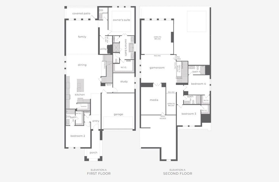 2D floor plan layout of this home in Hazelwood 55' Series, Frisco, TX (Image 4).