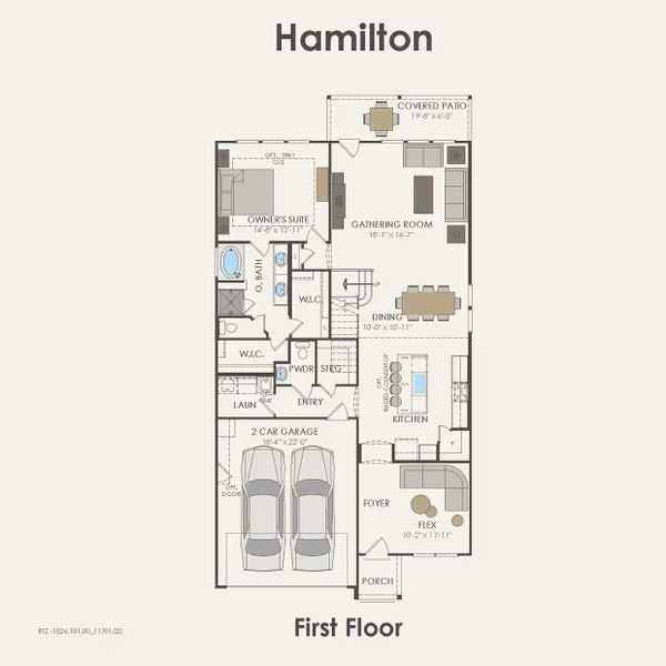 2D floor plan layout of this home in Montgomery Bend, Montgomery, TX (Image 3).