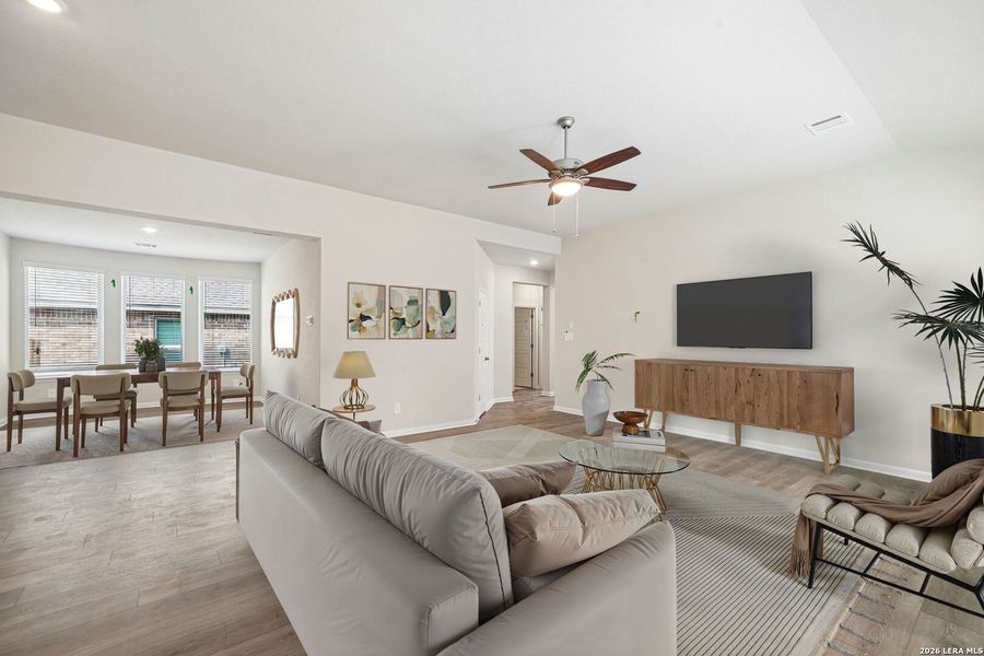 Furnished interior view inside a new home in Arcadia Ridge - Premier Series, San Antonio (Image 9). Furnished interior view inside a new home in Arcadia Ridge - Premier Series, San Antonio (Image 9).