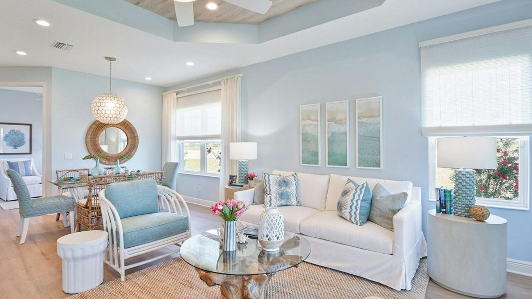Furnished interior view inside a new home in Palm Grove Real Estate and Homes for Sale in Lakewood Ranch, FL - Neal Communities, Lakewood Ranch (Image 13).