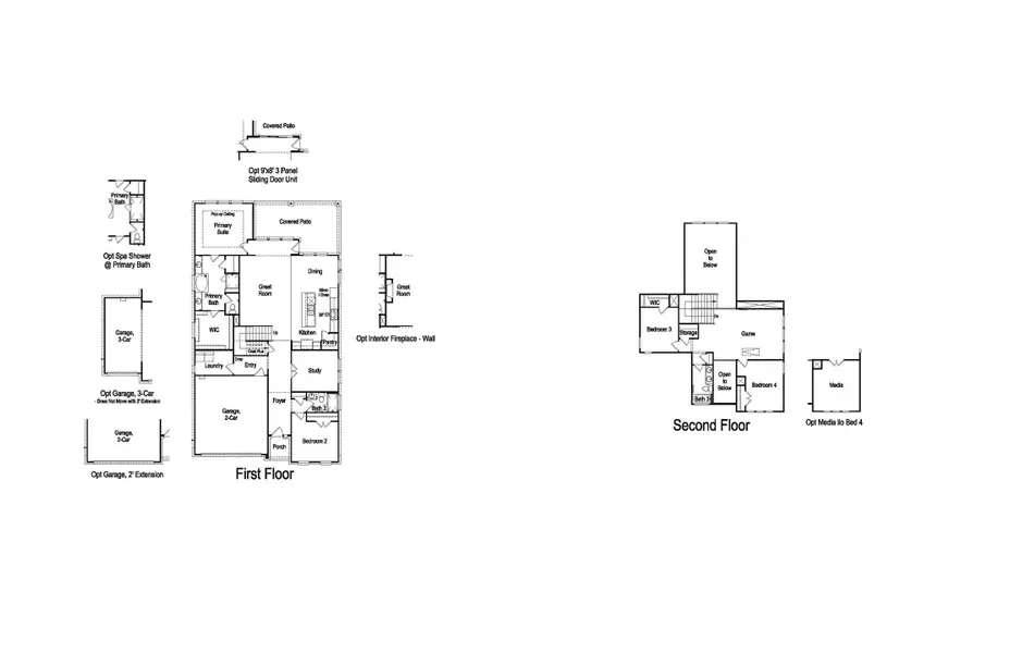 2D floor plan layout of this home in Santa Rita Ranch, Liberty Hill, TX (Image 2). 2D floor plan layout of this home in Santa Rita Ranch, Liberty Hill, TX (Image 2).