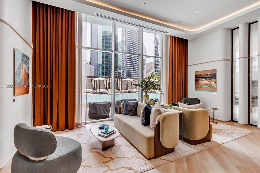 Furnished interior view inside a new home in , Miami (Image 14).