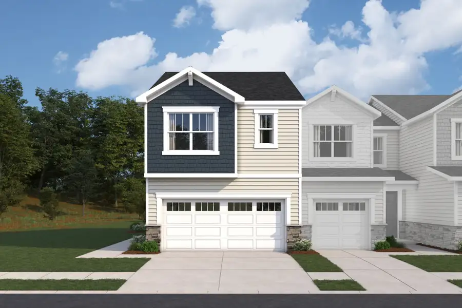 Representative exterior photo of a completed home built from the Emery II by Mattamy Homes in Ashmore Townes, Raleigh, NC (Image 1). Representative exterior photo of a completed home built from the Emery II by Mattamy Homes in Ashmore Townes, Raleigh, NC (Image 1).