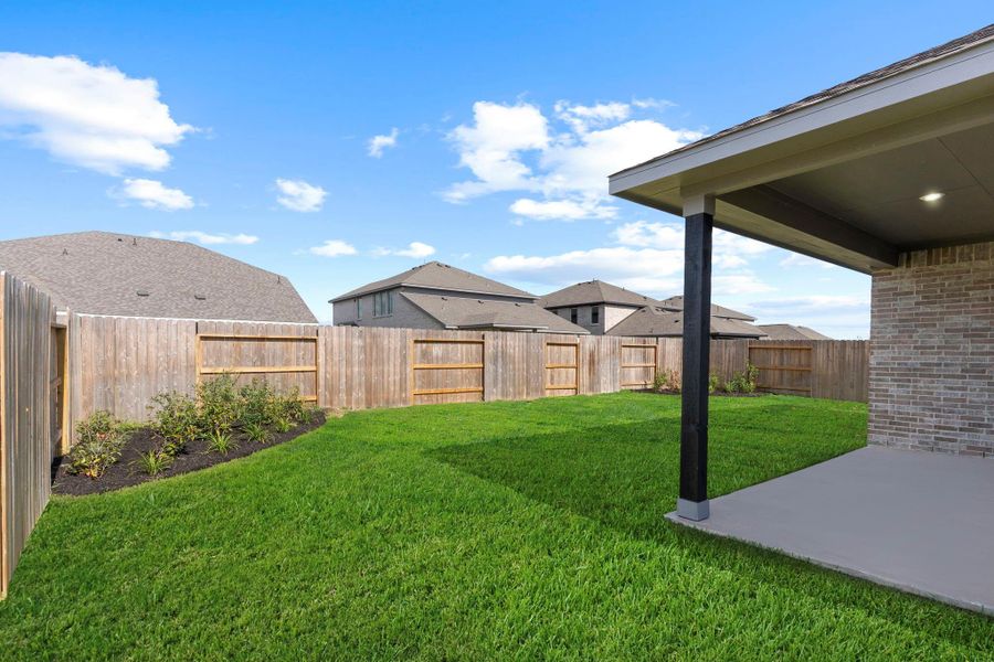 Step outside to your private backyard oasis! The covered patio extends your living space outdoors—perfect for weekend cookouts or morning coffee moments. With a lush, fully sodded lawn and fenced yard, there’s plenty of room for kids, pets, or future garden plans.