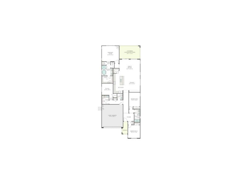 2D floor plan layout for the Granite Plan 3505 by Tri Pointe Homes in Waterston Central, Gilbert, AZ (Image 5).