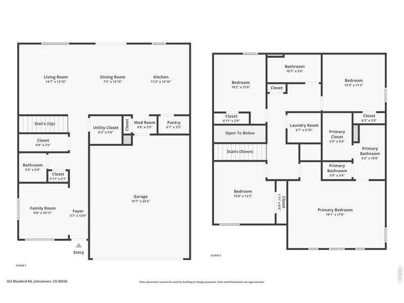 2D floor plan layout of this home in Mallard Ridge, Johnstown, CO (Image 5).