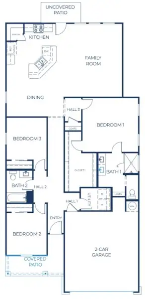 2D floor plan layout of this home in Hillside Village, Temple, TX (Image 2). 2D floor plan layout of this home in Hillside Village, Temple, TX (Image 2).