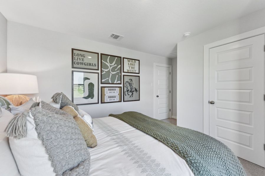 A bed with a white door. A bed with a white door.