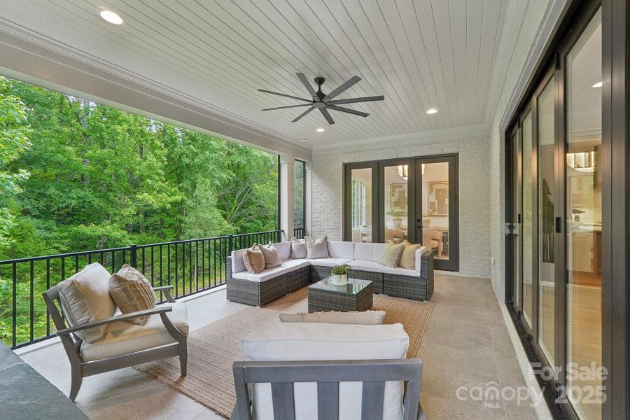 Exterior details and patio area of a home in Cardinal Crest, Weddington (Image 27).