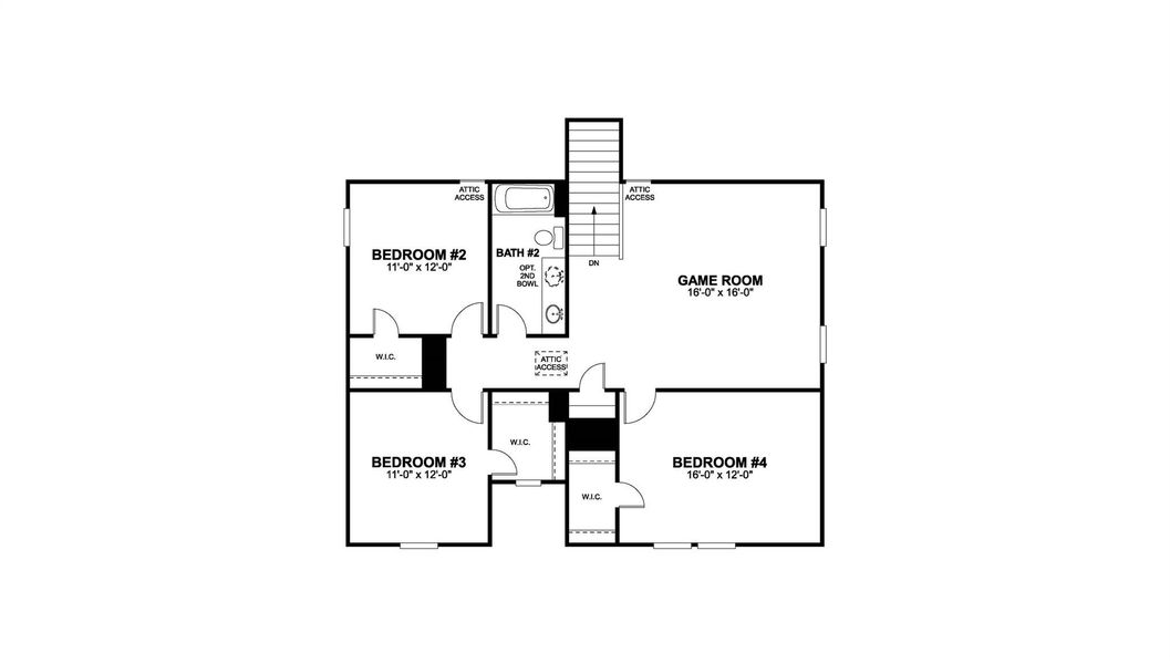 2D floor plan layout of this home in Cascades at Onion Creek, Austin, TX (Image 3).
