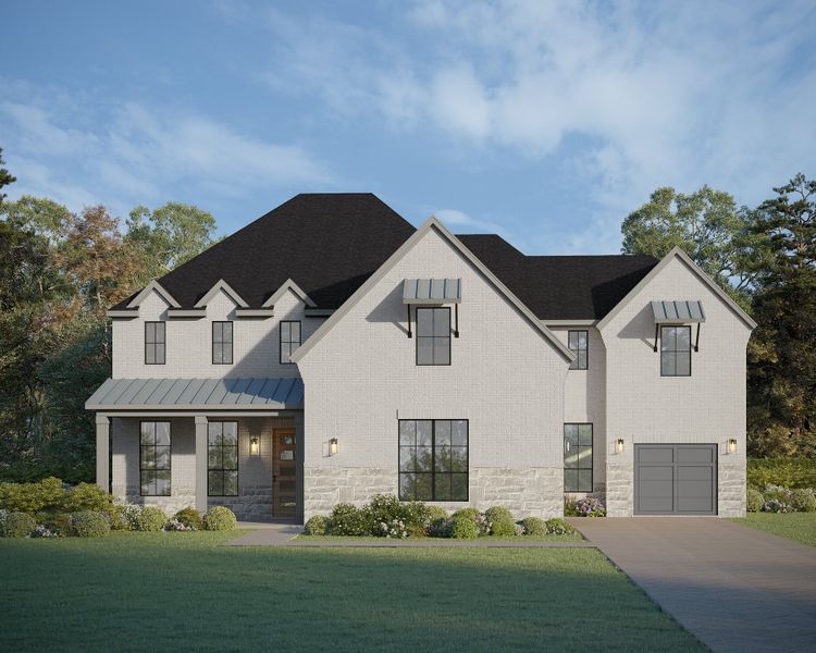 Plan 861 Elevation C w/ Stone