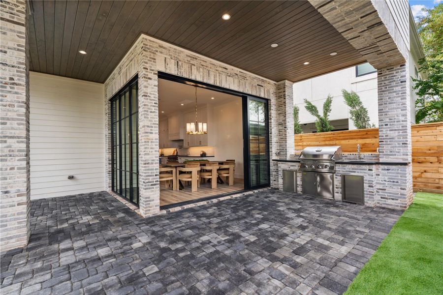 With plenty of room for an outdoor table and separate seating area, this is a great spot for your morning coffee or afternoon book. Enjoy the crisp autumn air in the privacy and shade of your beautiful home!