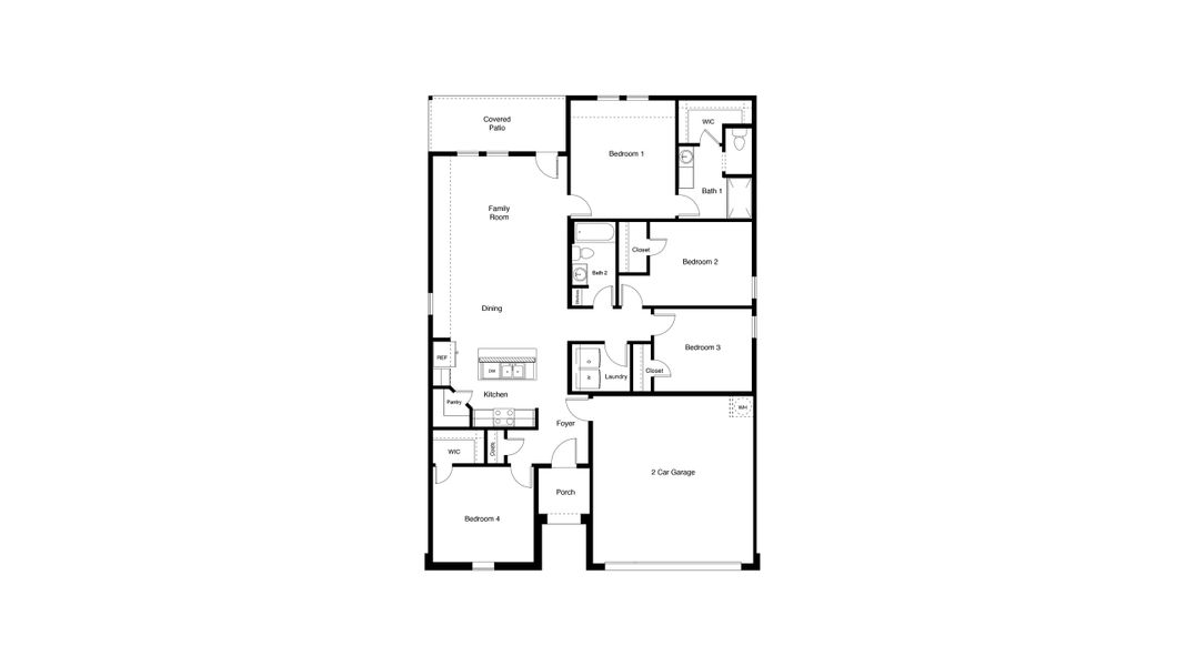 2D floor plan layout for the ELGIN by D.R. Horton in Lonestar at Liberty Trails, Justin, TX (Image 3). 2D floor plan layout for the ELGIN by D.R. Horton in Lonestar at Liberty Trails, Justin, TX (Image 3).
