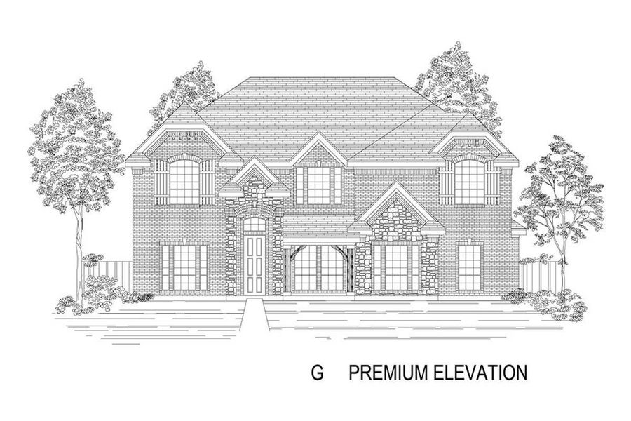 Representative rendering of the exterior for the Hillcrest 2FS (w/Media) by First Texas Homes (Image 12).