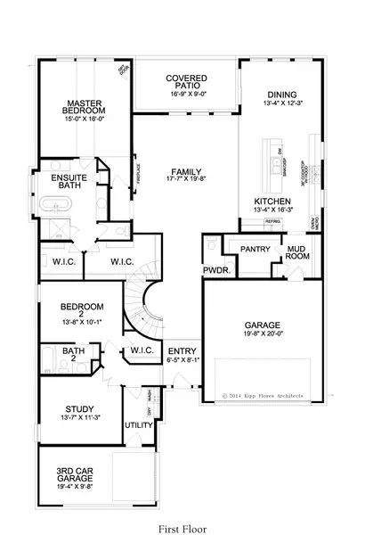 2D floor plan layout for the Middleton by Landon Homes in Dominion Estates, Frisco, TX (Image 4).