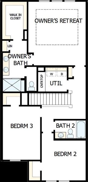 2D floor plan layout of this home in Westview Towns, Waxhaw, NC (Image 3).