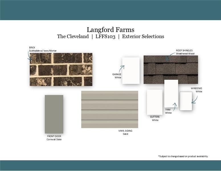 Sample of building materials used in homes in Langford Farms, Gallatin (Image 37).