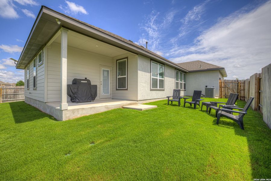 Exterior details and patio area of a home in August Fields, New Braunfels (Image 24).