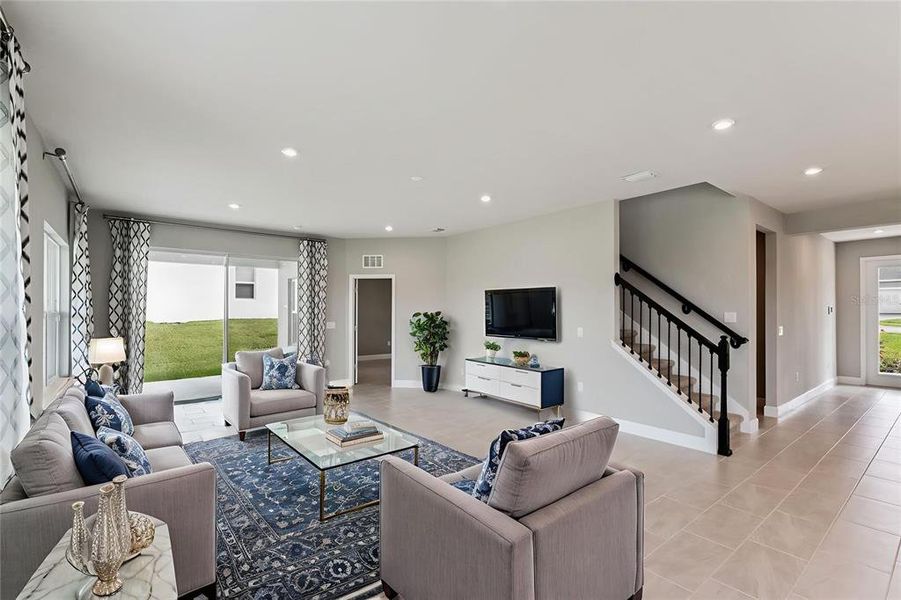 Furnished interior view inside a new home in Bella Terra, Clermont (Image 5). Furnished interior view inside a new home in Bella Terra, Clermont (Image 5).