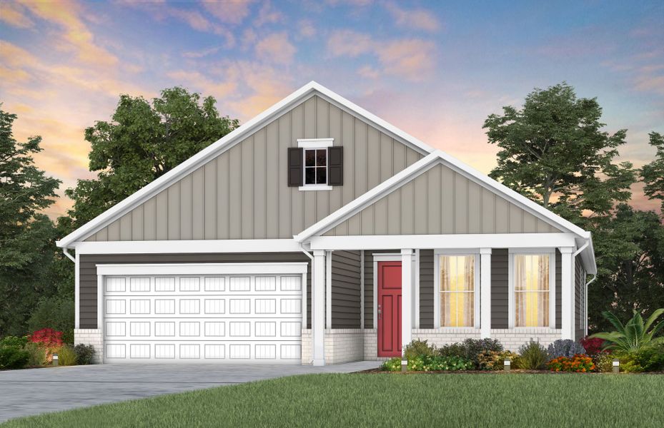 Front exterior of a new home in Del Webb Barton Village, Lebanon, TN, highlighting curb appeal (Image 2). Front exterior of a new home in Del Webb Barton Village, Lebanon, TN, highlighting curb appeal (Image 2).