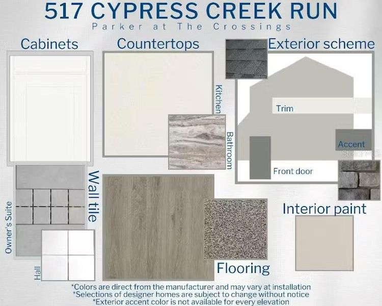 Sample of building materials used in homes in The Crossings - Single-Family Homes, St. Cloud (Image 3). Sample of building materials used in homes in The Crossings - Single-Family Homes, St. Cloud (Image 3).