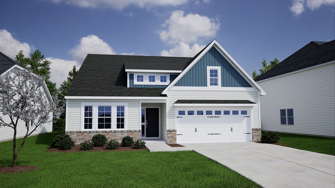 Representative exterior photo of a completed home built from the Gwinnett - Genesis Value Collection by Mungo Homes in Killians Crossing, Blythewood, SC (Image 55).