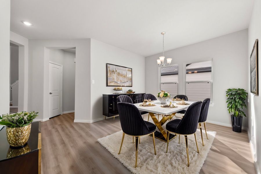 Virtually staged representation of the floor plan. Actual home features, colors, and details may vary.