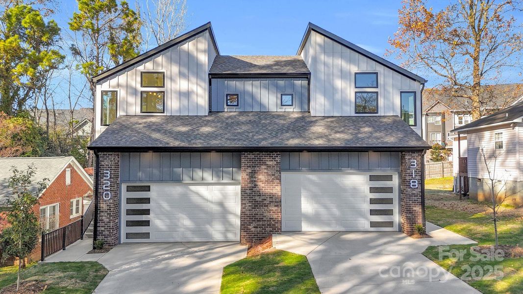 Front exterior of a new home in , Charlotte, NC, highlighting curb appeal (Image 1).