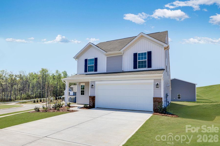 Front exterior of a new home in Cleveland Hill, Shelby, NC, highlighting curb appeal (Image 18). Front exterior of a new home in Cleveland Hill, Shelby, NC, highlighting curb appeal (Image 18).