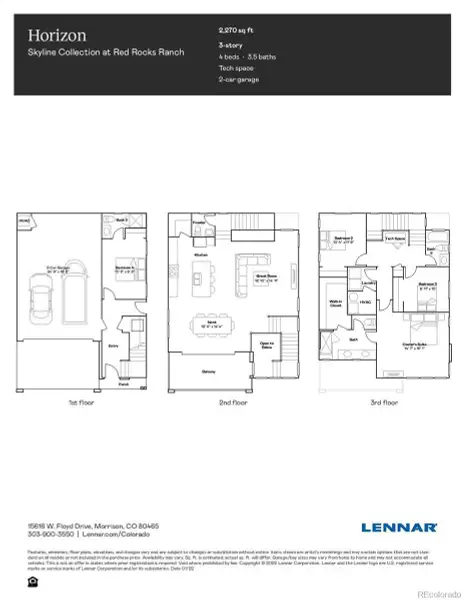 2D floor plan layout of this home in Red Rocks Ranch, Morrison, CO (Image 3).
