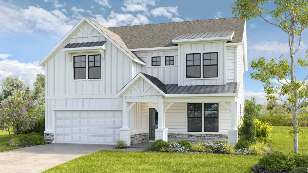 Representative exterior photo of a completed home built from the Trenton by Taylor Morrison in Dreycott, Lawrenceville, GA (Image 24).